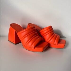 Circus by Sam Edelman Marlie Bright Orange Platform Sandal Mules